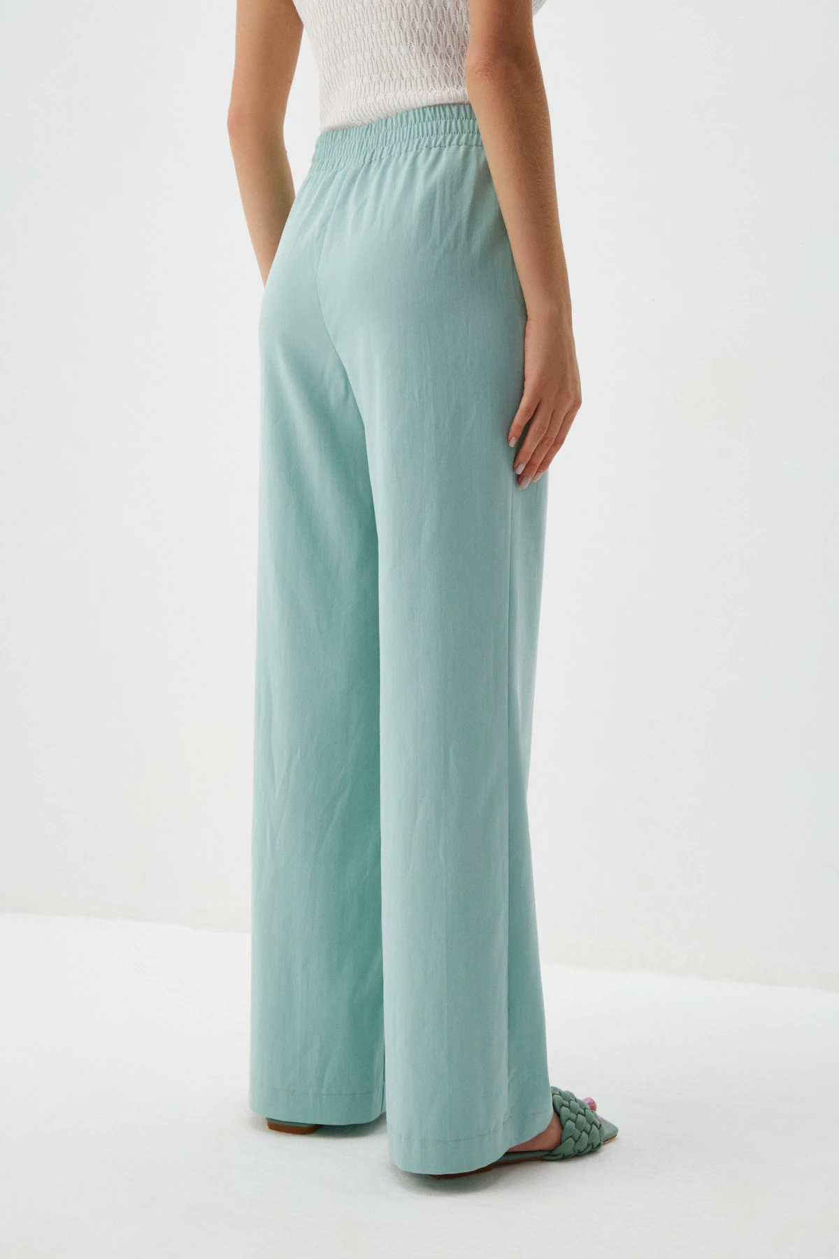 Брюки мятные прямые 2