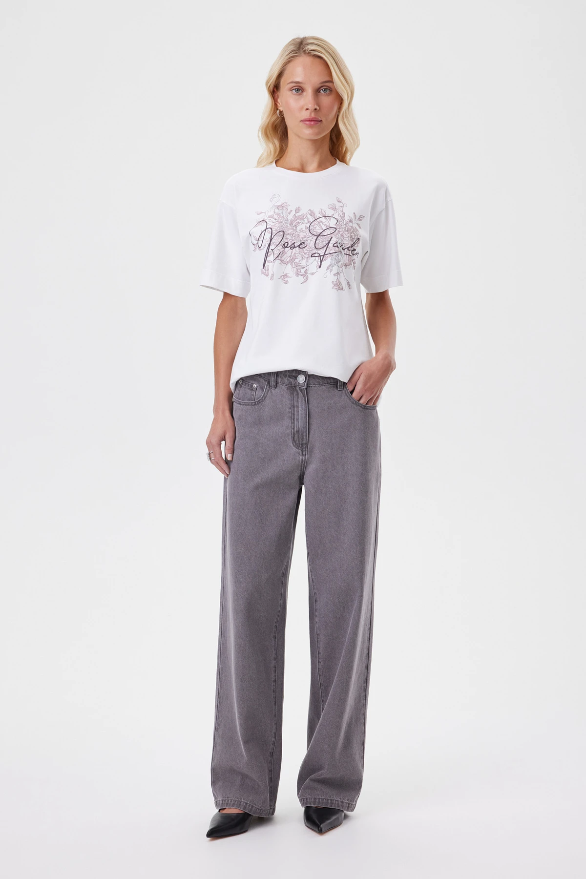 Брюки джинсовые серые 2