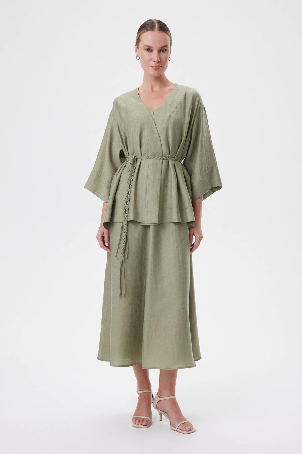 Жакет с поясом «Олива» 3