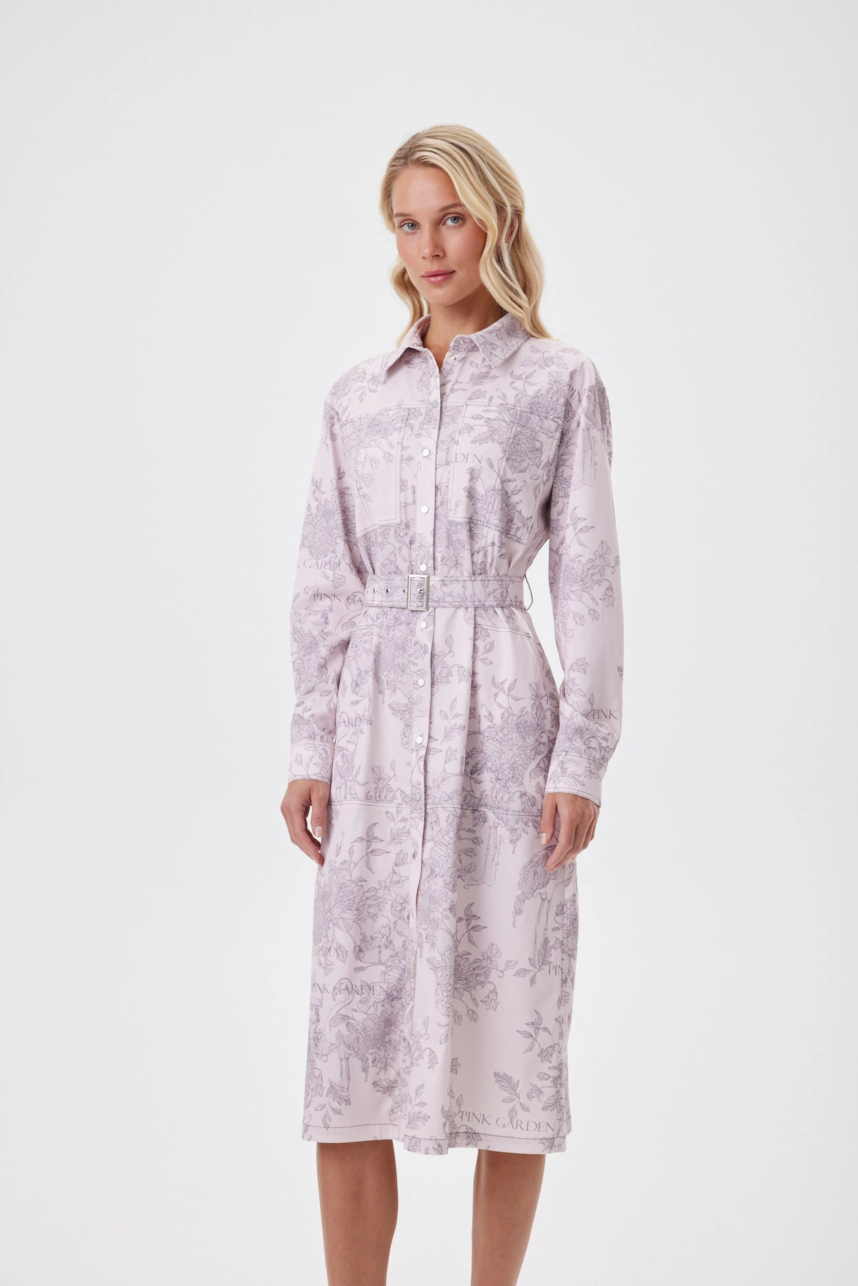 Платье с поясом "Розовые мечты" 4