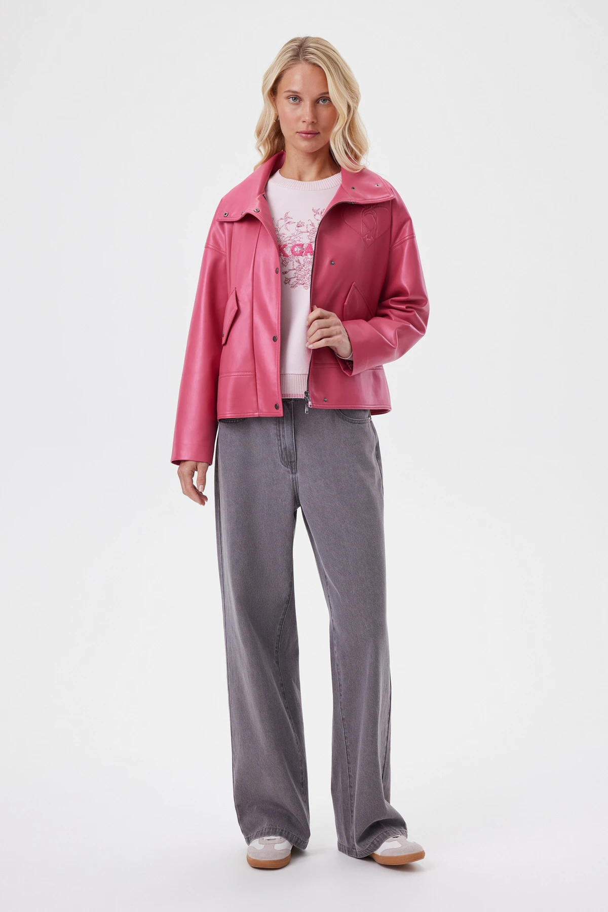 Брюки джинсовые серые 1