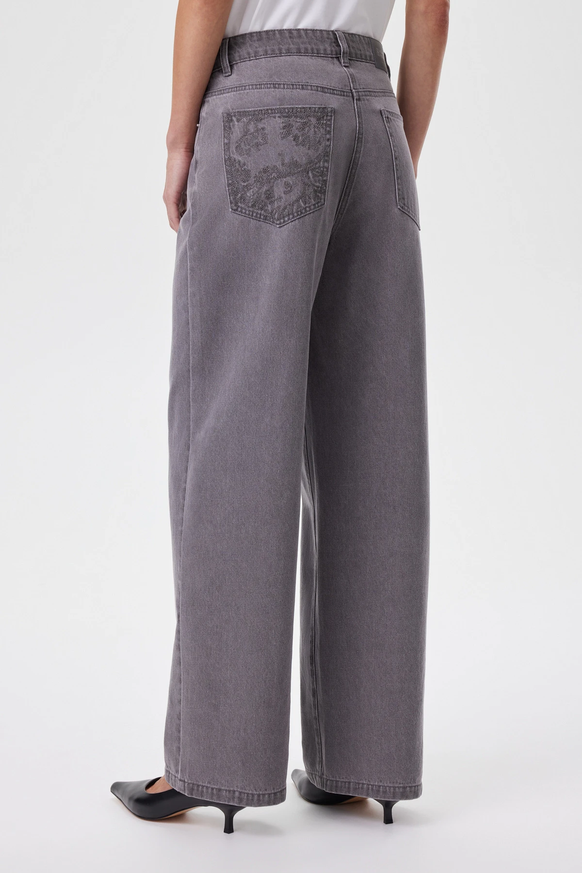 Брюки джинсовые серые 5