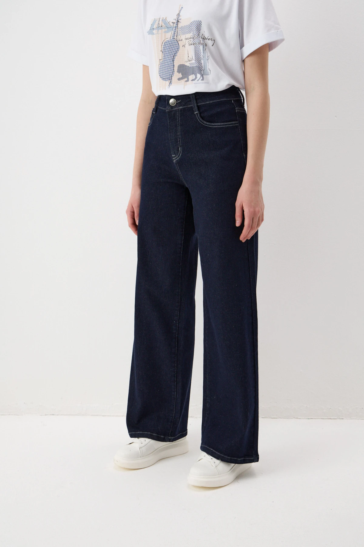 Джинсы темно-синие 4