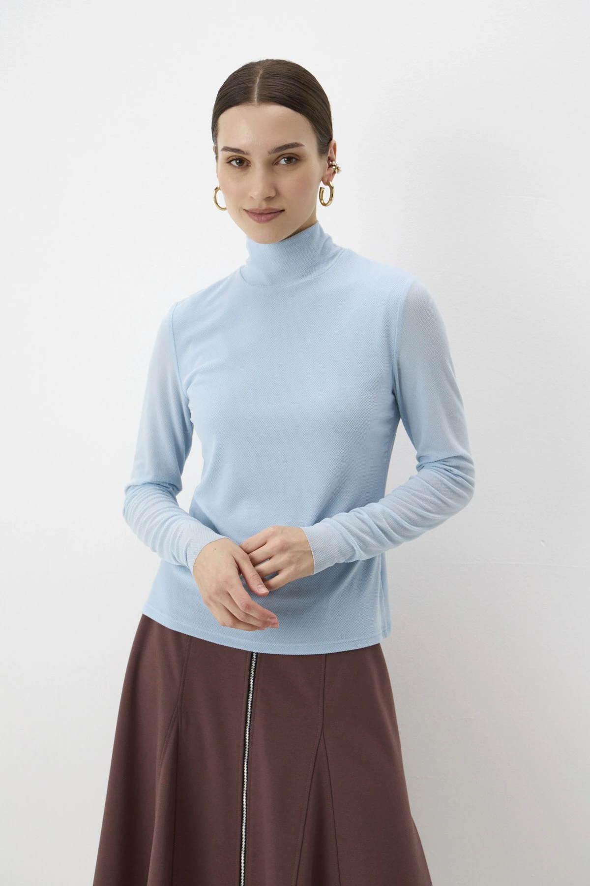 Водолазка-сетка голубая 4