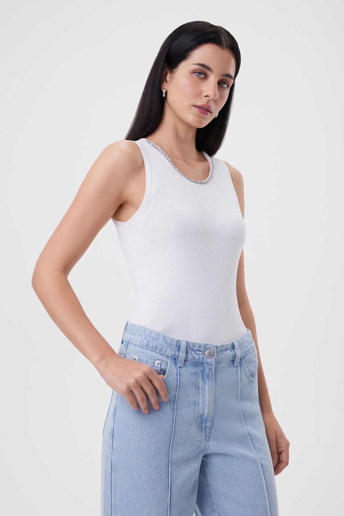 Топ вязаный белый 2