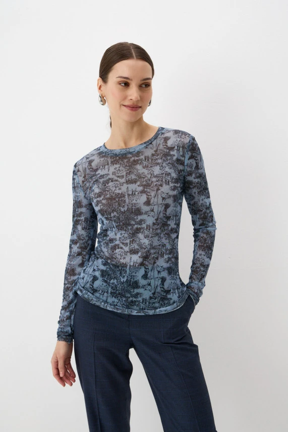 Лонгслив "Гравюры северной сказки"