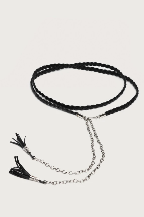 Пояс коса черный