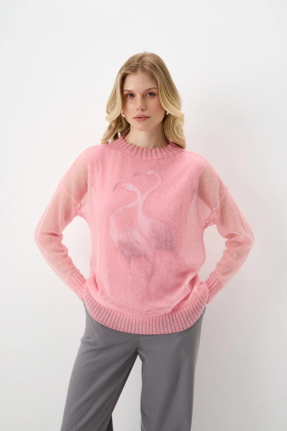 Джемпер "Возвращение фламинго"