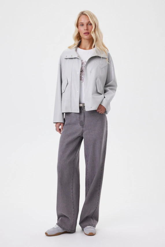 Брюки джинсовые серые