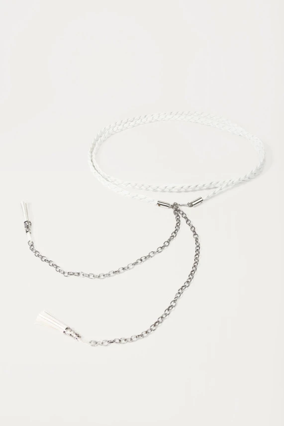 Пояс коса белый