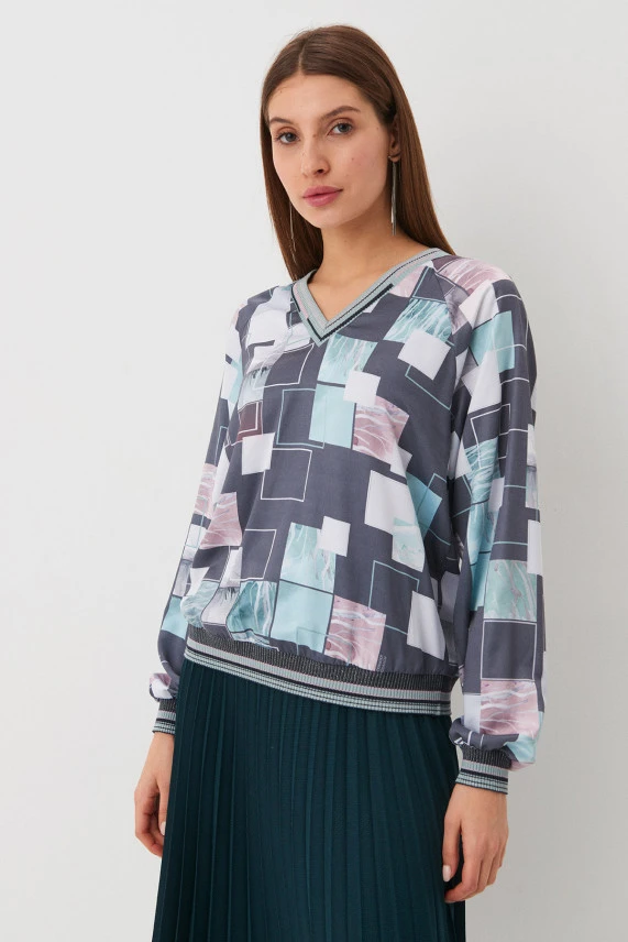 Блузон "Малахитовые шахматы"