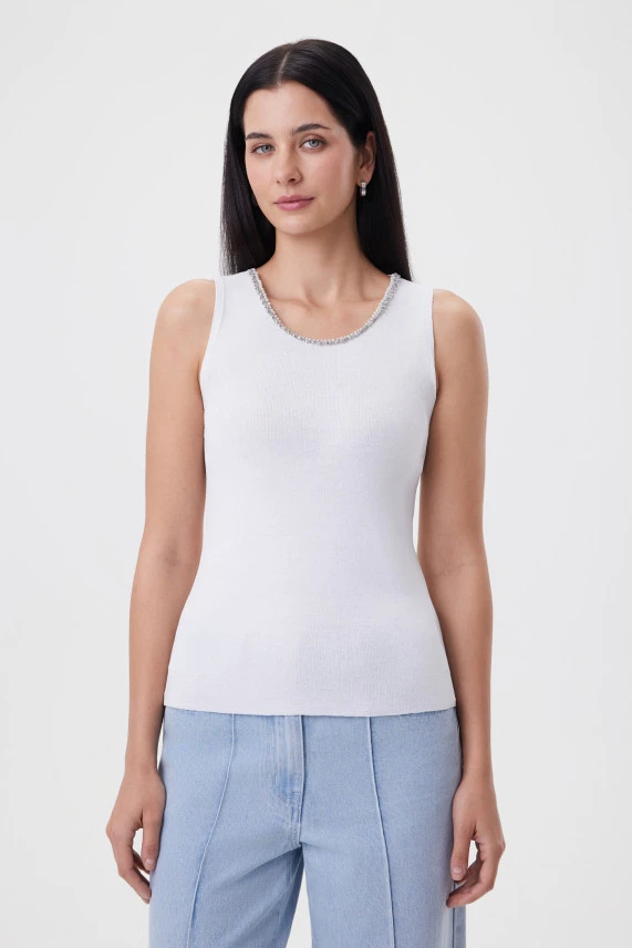 Топ вязаный белый