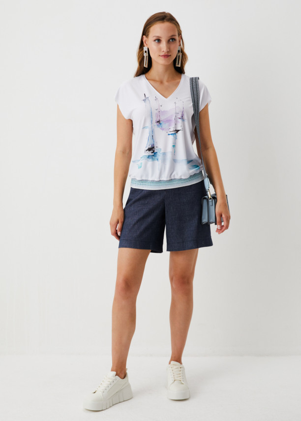 Шорты джинсовые укороченные