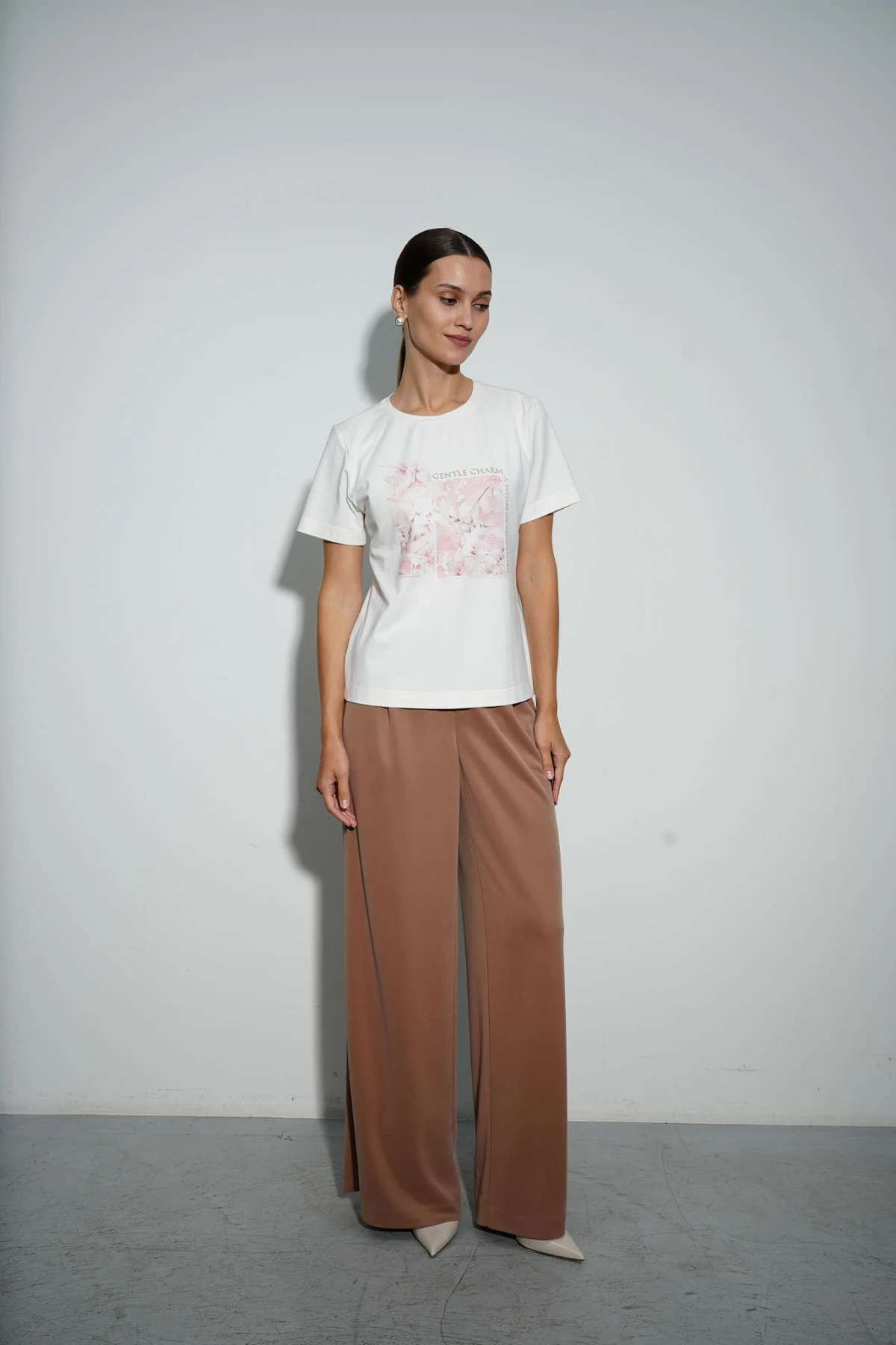 Брюки широкие кофейные 3